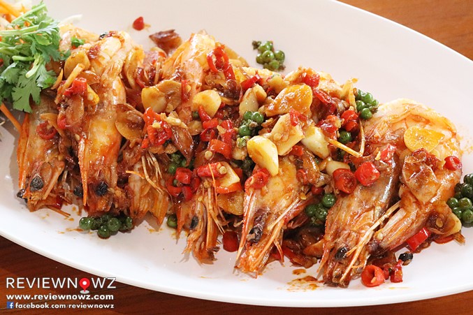 กุ้งแช่บ๊วยคั่วพริกเกลือ