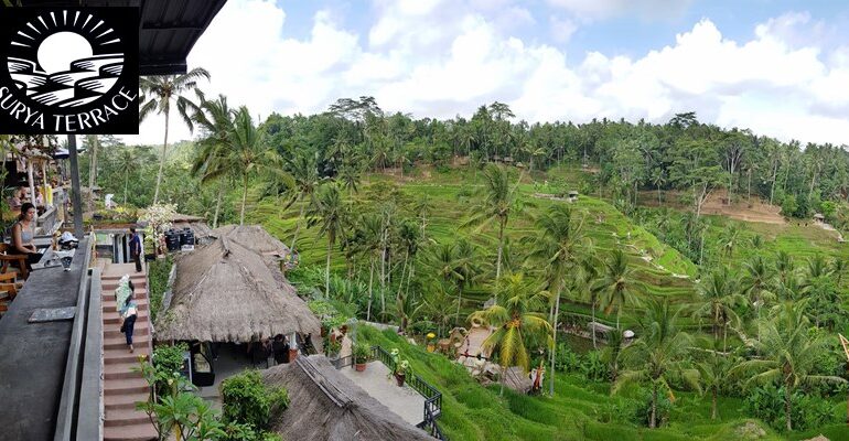 นั่งจิบเบียร์ชมวิวนาข้าวขั้นบันไดอันเลื่องชื่อ Tegalalang Rice Terraces ของอินโดนีเซีย ที่ Surya Terrace Cekingan @ Bali
